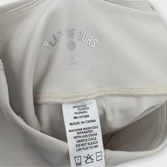 Year of Ours High Rise Bike Short 5.5” In Bone Women’s Size S NWT - Picture 4 of 4